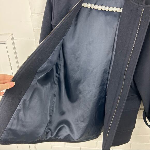 Lands’ End Navy 100% Wool Toggle Coat Size M 10-12 - Picture 13 of 16